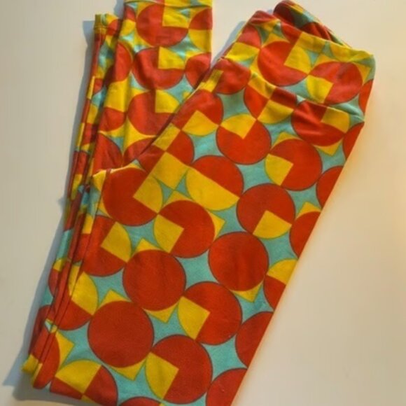 Lularoe Colorful Multi-Color Leggings Shapes Size OS EUC #M-355 - Picture 1 of 5